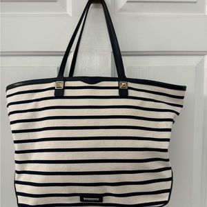 Rebecca Minkhoff Striped Navy/White Canvas Tote